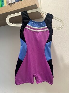 Danskin Girls Purple and Blue Athletic One-Piece gymnastics